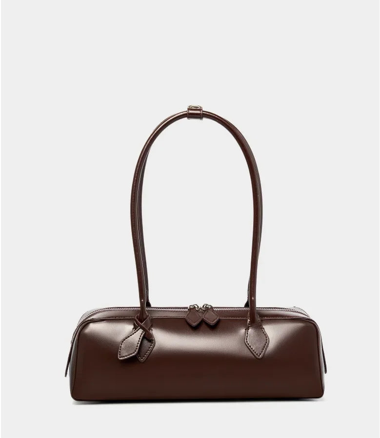 Vintage Split Leather Baguette Bag
