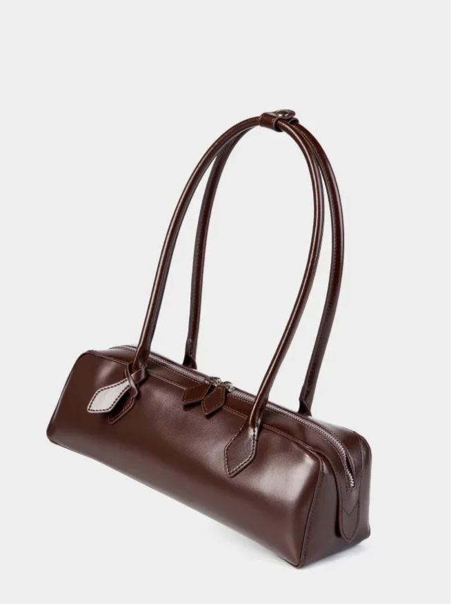 Vintage Split Leather Baguette Bag