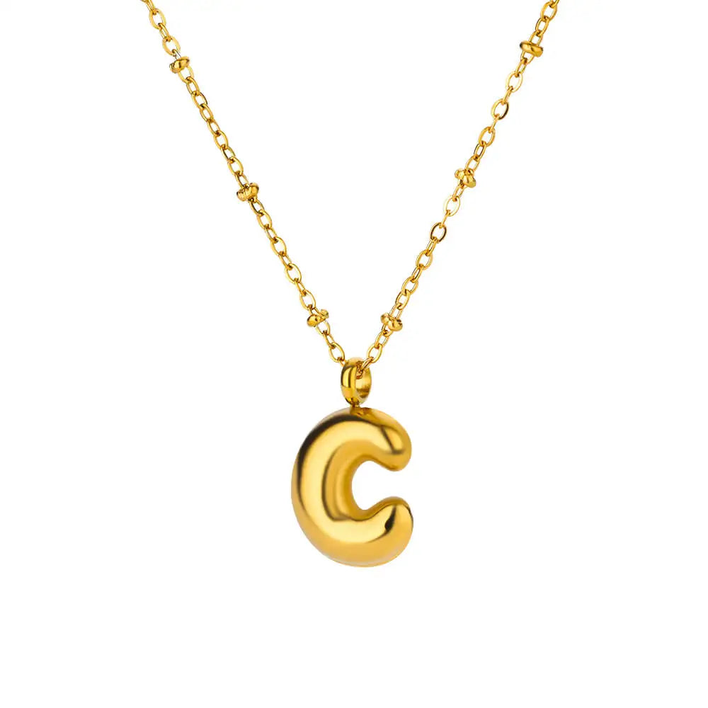 Trendy Letter Shaped Stainless Steel Pendant Necklace
