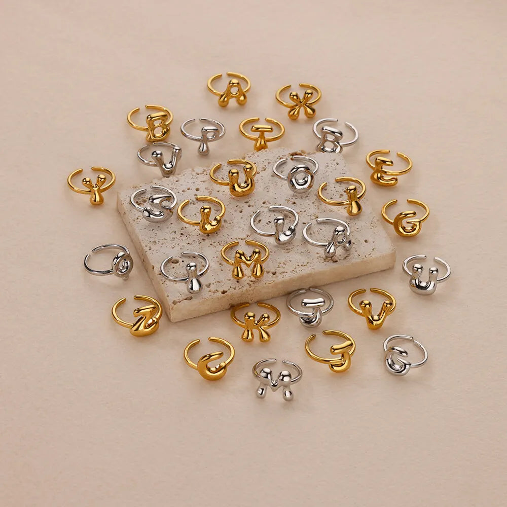 Trendy Letter Stainless Steel Ring
