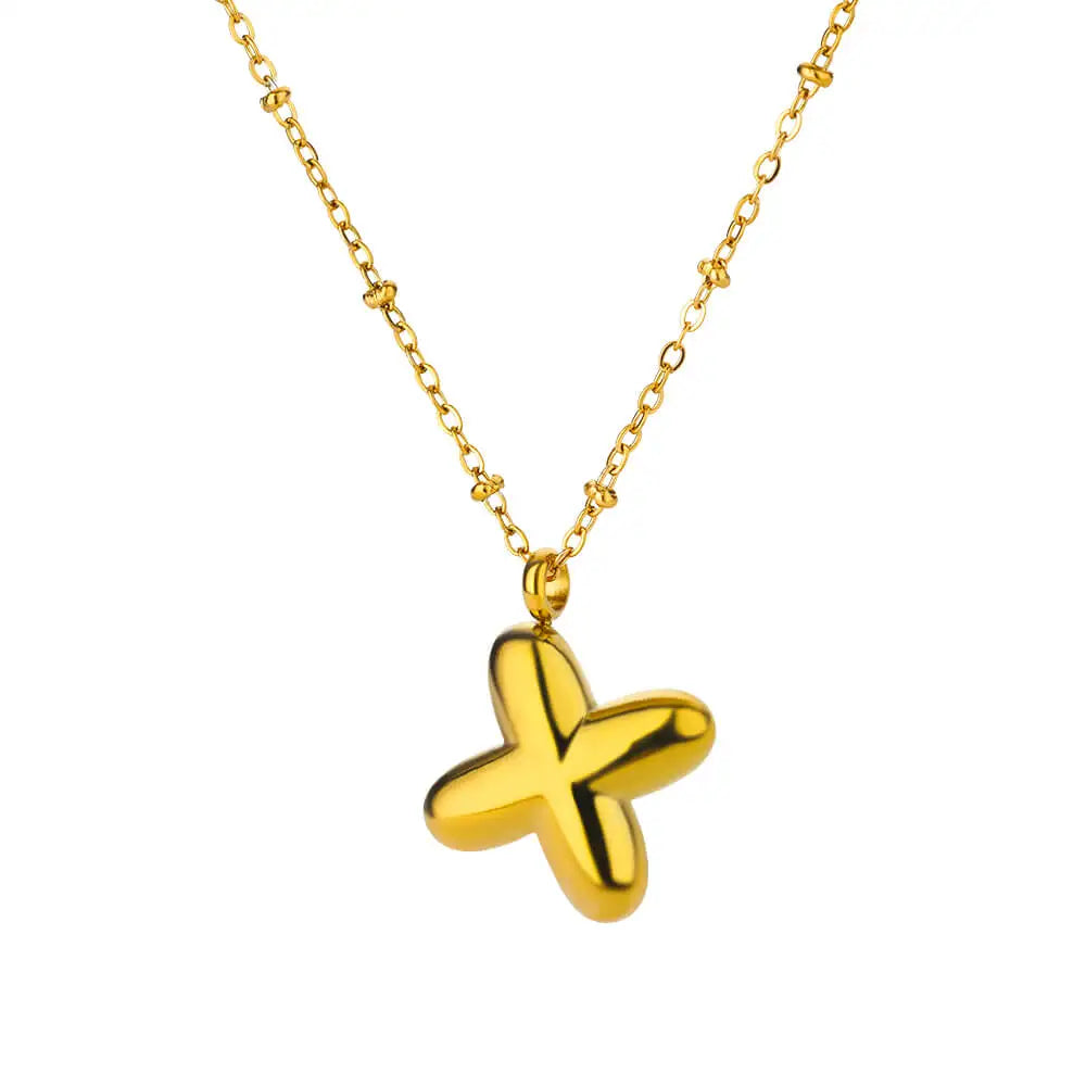 Trendy Letter Shaped Stainless Steel Pendant Necklace