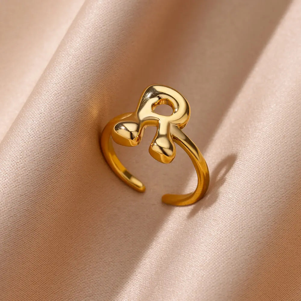Trendy Letter Stainless Steel Ring