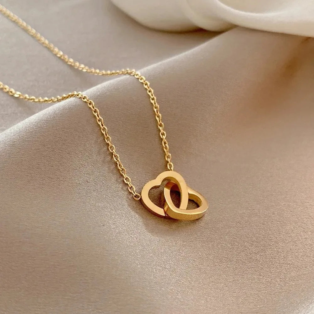 Stainless Steel Heart Shaped Pendant Necklace