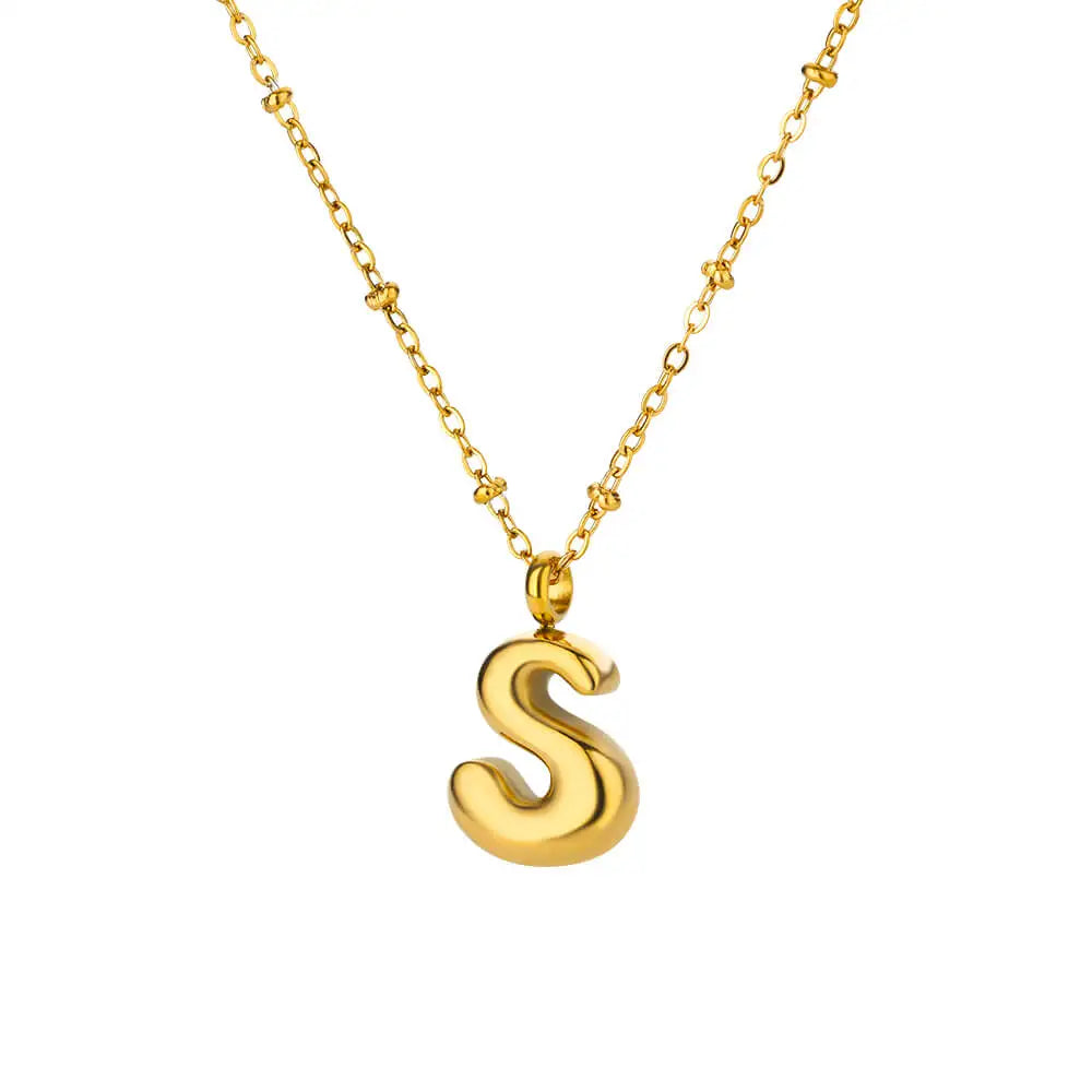 Trendy Letter Shaped Stainless Steel Pendant Necklace