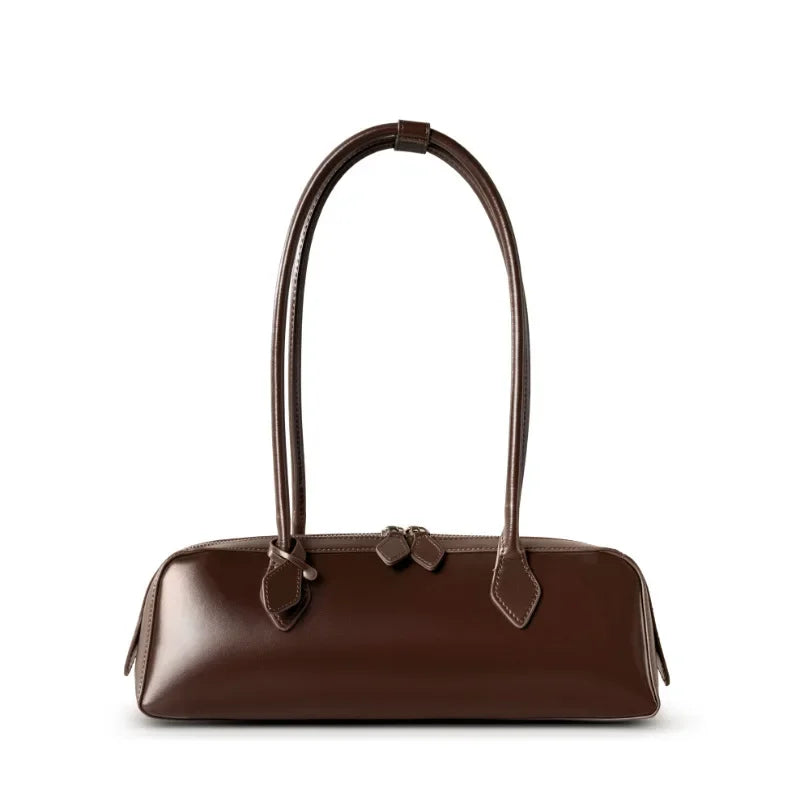 Vintage Split Leather Baguette Bag