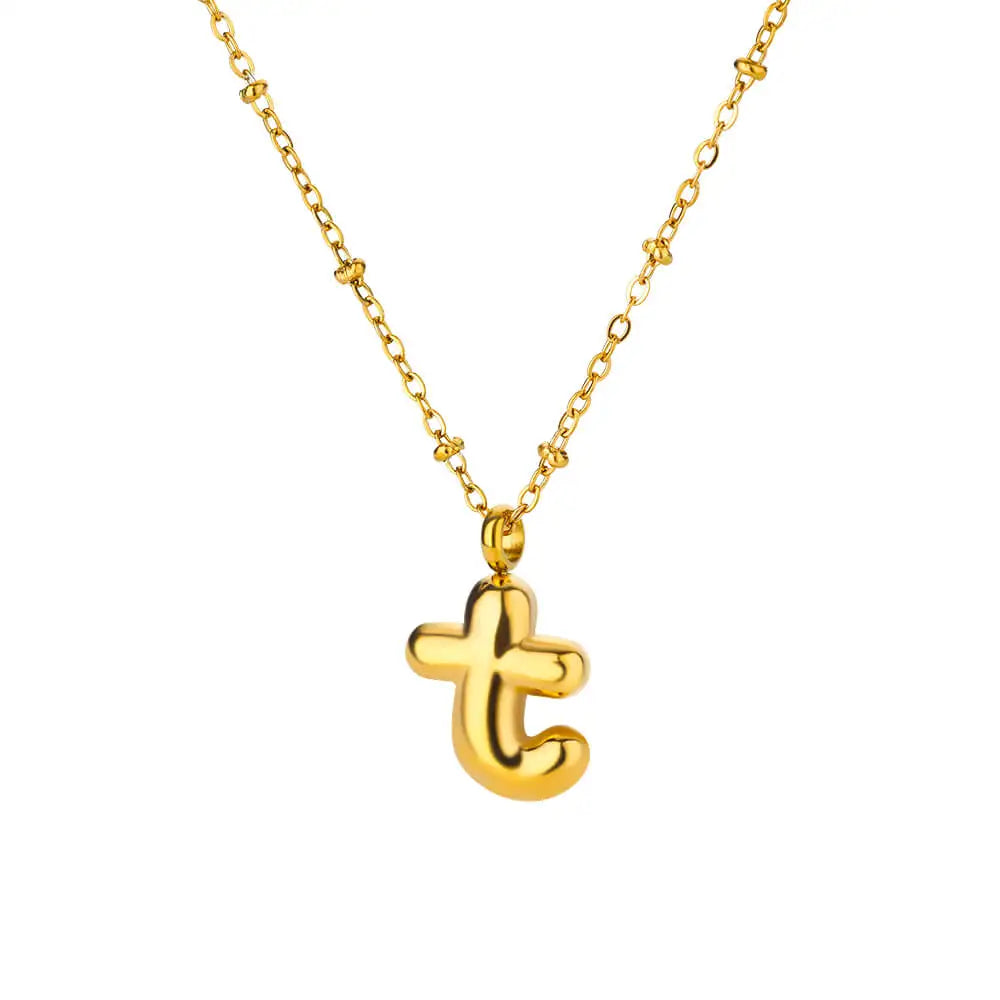 Trendy Letter Shaped Stainless Steel Pendant Necklace