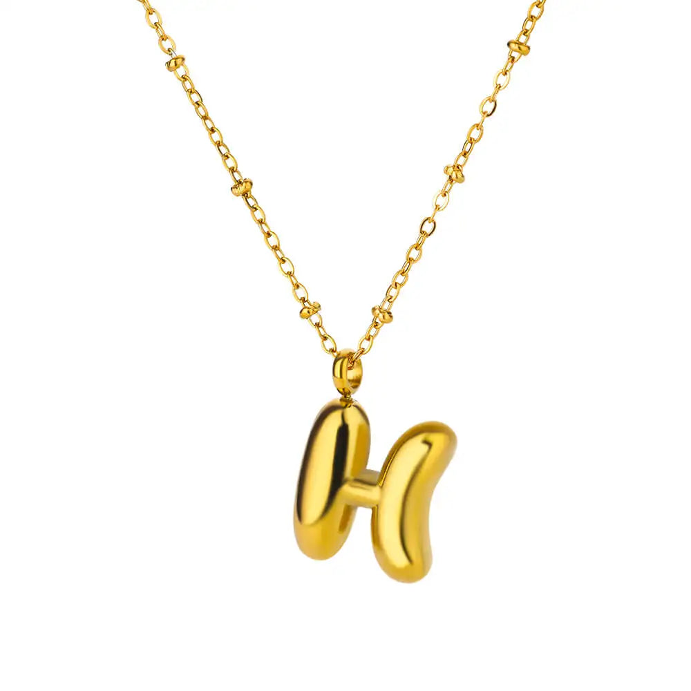 Trendy Letter Shaped Stainless Steel Pendant Necklace