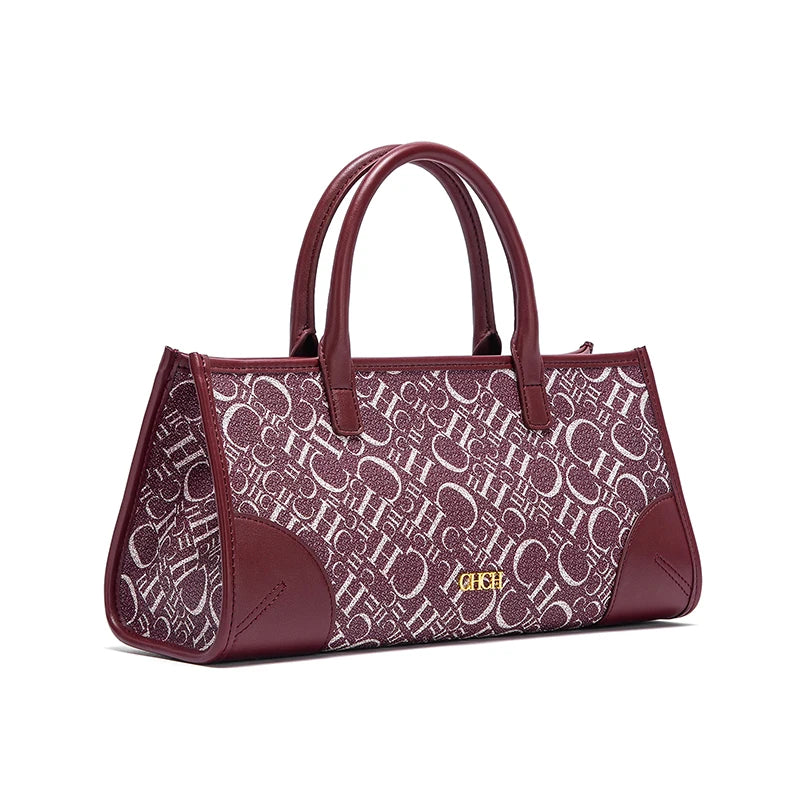 CHCH Spring Wine Red Baguette Handbag
