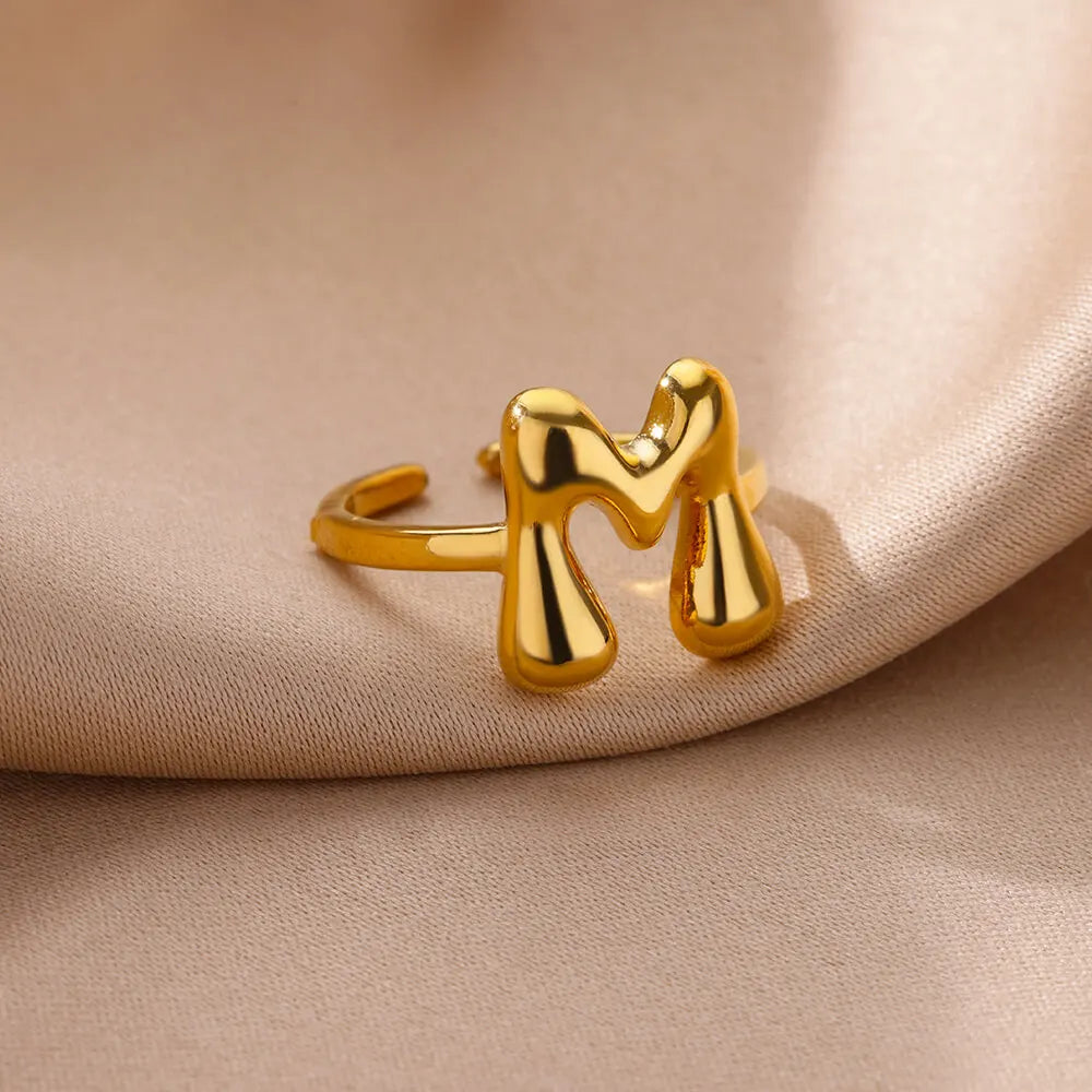 Trendy Letter Stainless Steel Ring