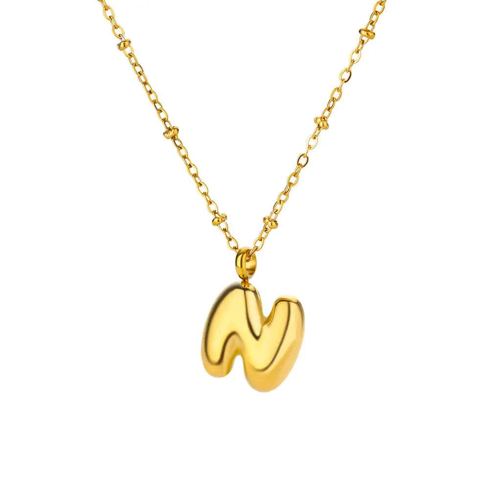 Trendy Letter Shaped Stainless Steel Pendant Necklace