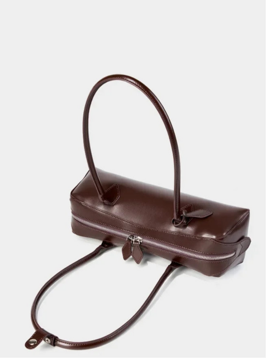 Vintage Split Leather Baguette Bag