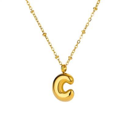 Trendy Letter Shaped Stainless Steel Pendant Necklace