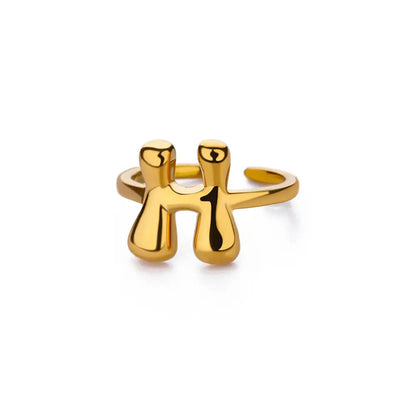 Trendy Letter Stainless Steel Ring