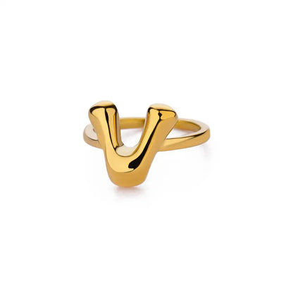 Trendy Letter Stainless Steel Ring