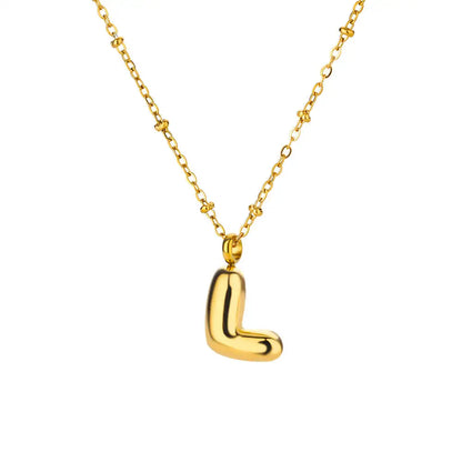 Trendy Letter Shaped Stainless Steel Pendant Necklace