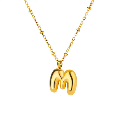 Trendy Letter Shaped Stainless Steel Pendant Necklace