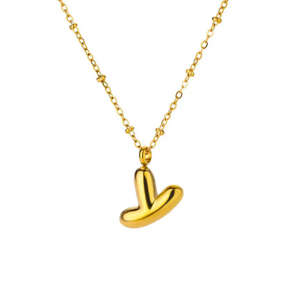 Trendy Letter Shaped Stainless Steel Pendant Necklace