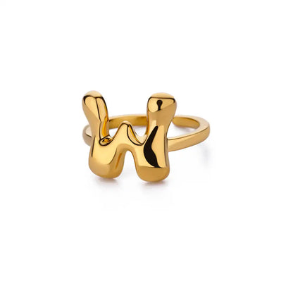Trendy Letter Stainless Steel Ring