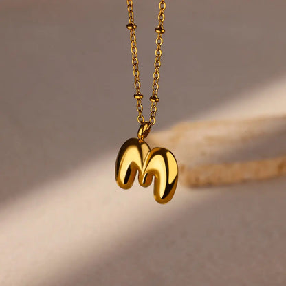 Trendy Letter Shaped Stainless Steel Pendant Necklace