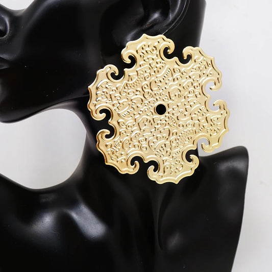 Round Copper Alloy Drop Earrings