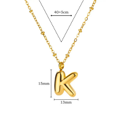 Trendy Letter Shaped Stainless Steel Pendant Necklace