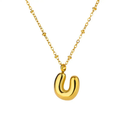 Trendy Letter Shaped Stainless Steel Pendant Necklace