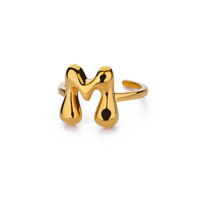Trendy Letter Stainless Steel Ring