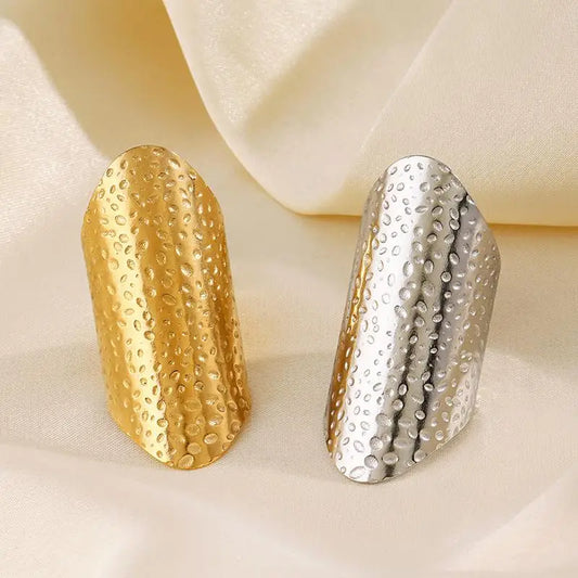 Geometric Stainless Steel Cocktail Ring