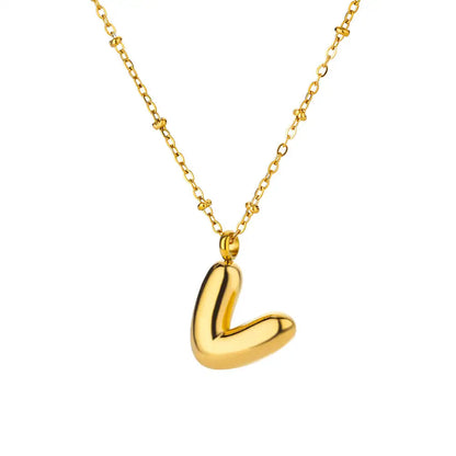 Trendy Letter Shaped Stainless Steel Pendant Necklace